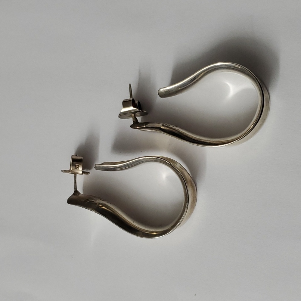Sterling Silver 925 Solid ‘S’ Post Earrings - image 4